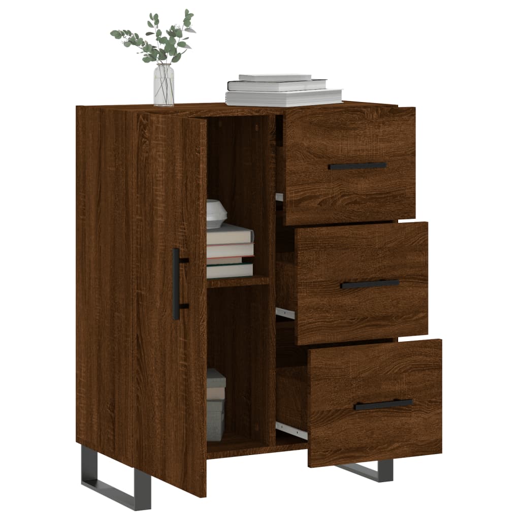 skænk 69,5x34x90 cm konstrueret træ brun egetræsfarve