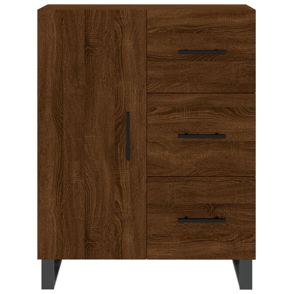 skænk 69,5x34x90 cm konstrueret træ brun egetræsfarve