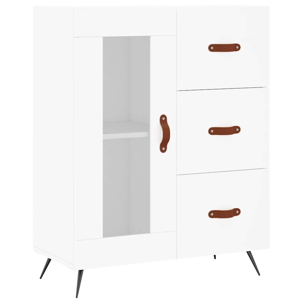 skænk 69,5x34x90 cm konstrueret træ hvid