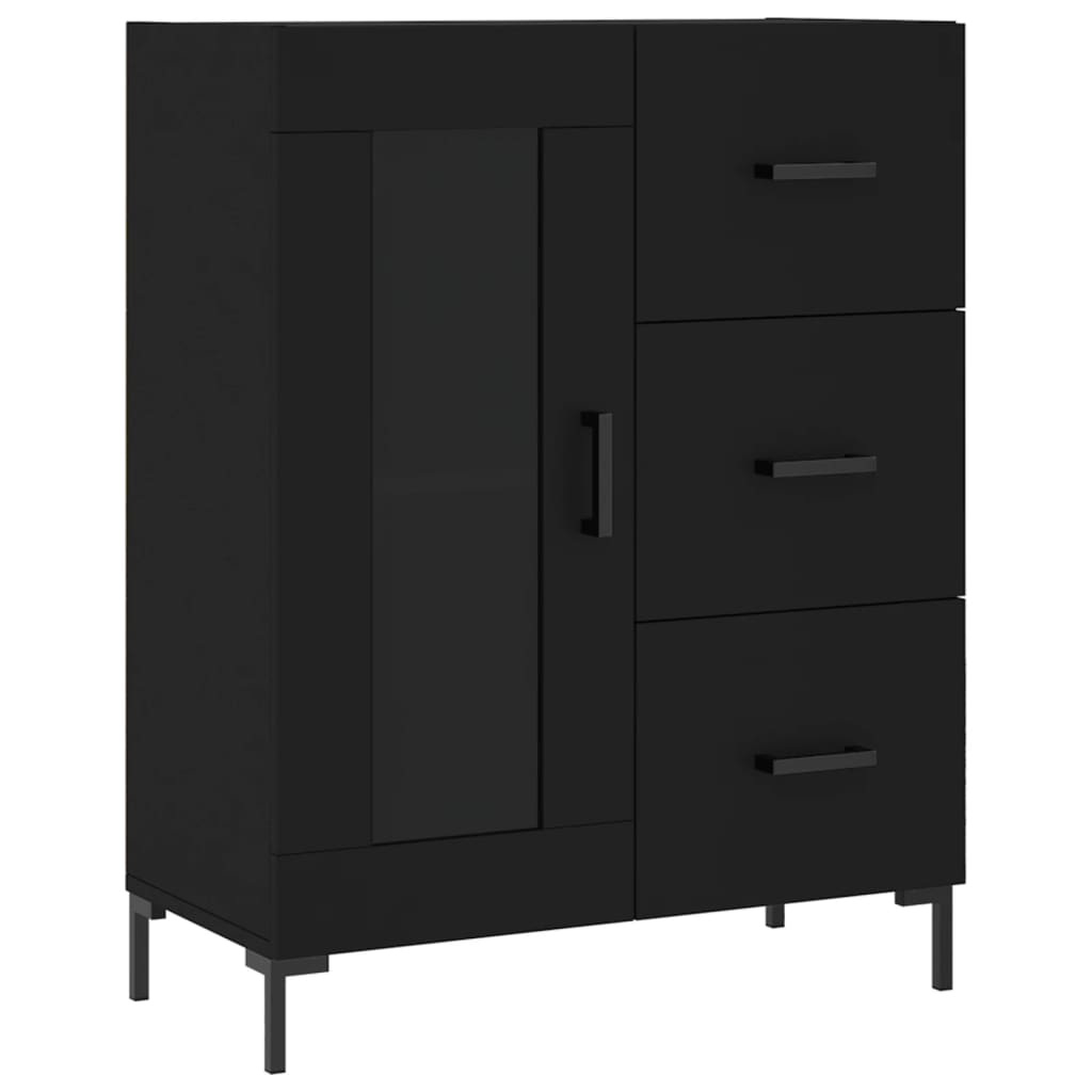 skænk 69,5x34x90 cm konstrueret træ sort