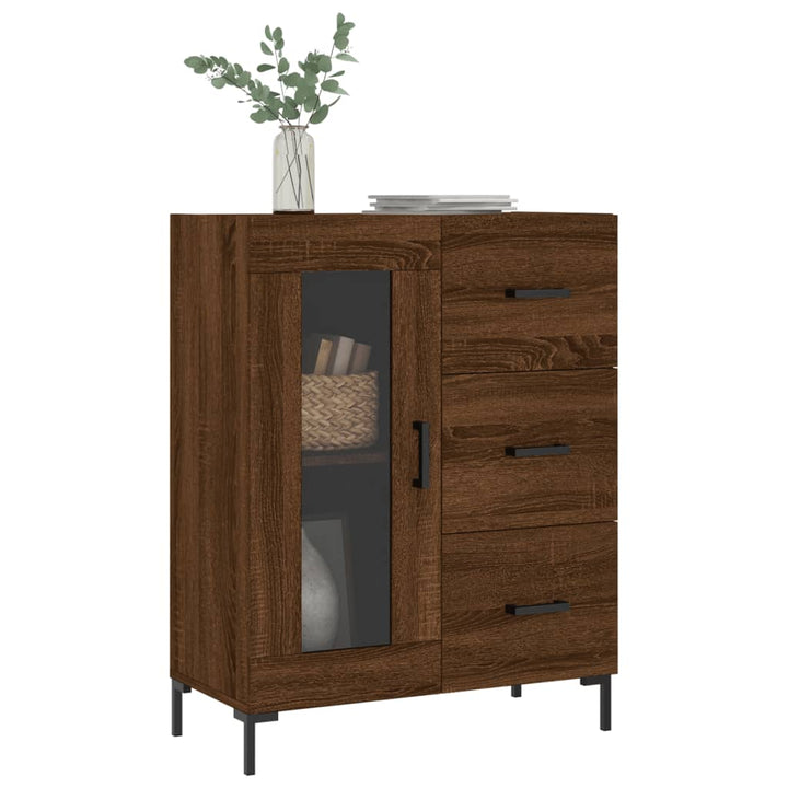 skænk 69,5x34x90 cm konstrueret træ brun egetræsfarve