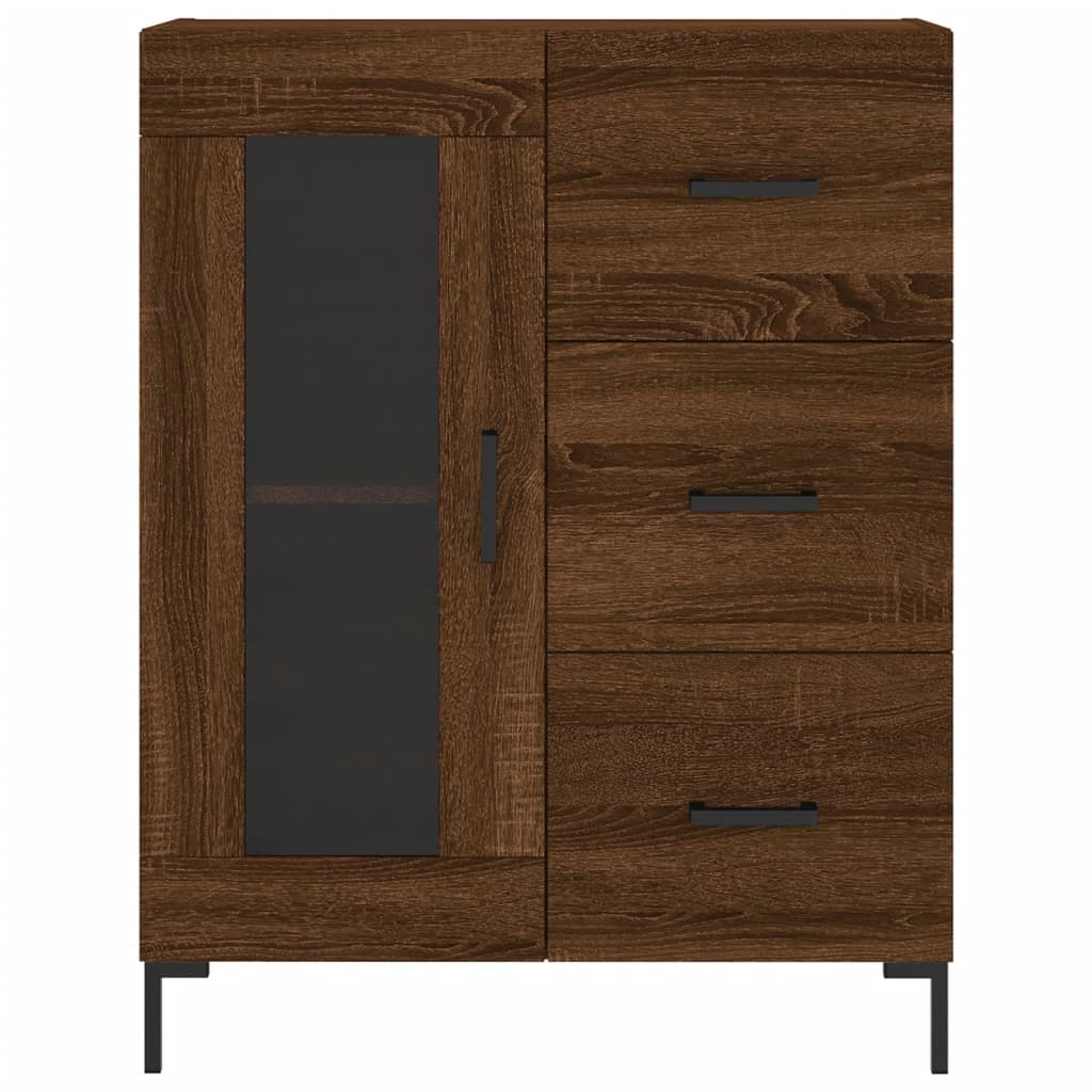 skænk 69,5x34x90 cm konstrueret træ brun egetræsfarve