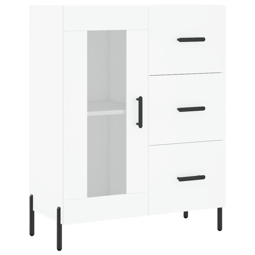 skænk 69,5x34x90 cm konstrueret træ hvid
