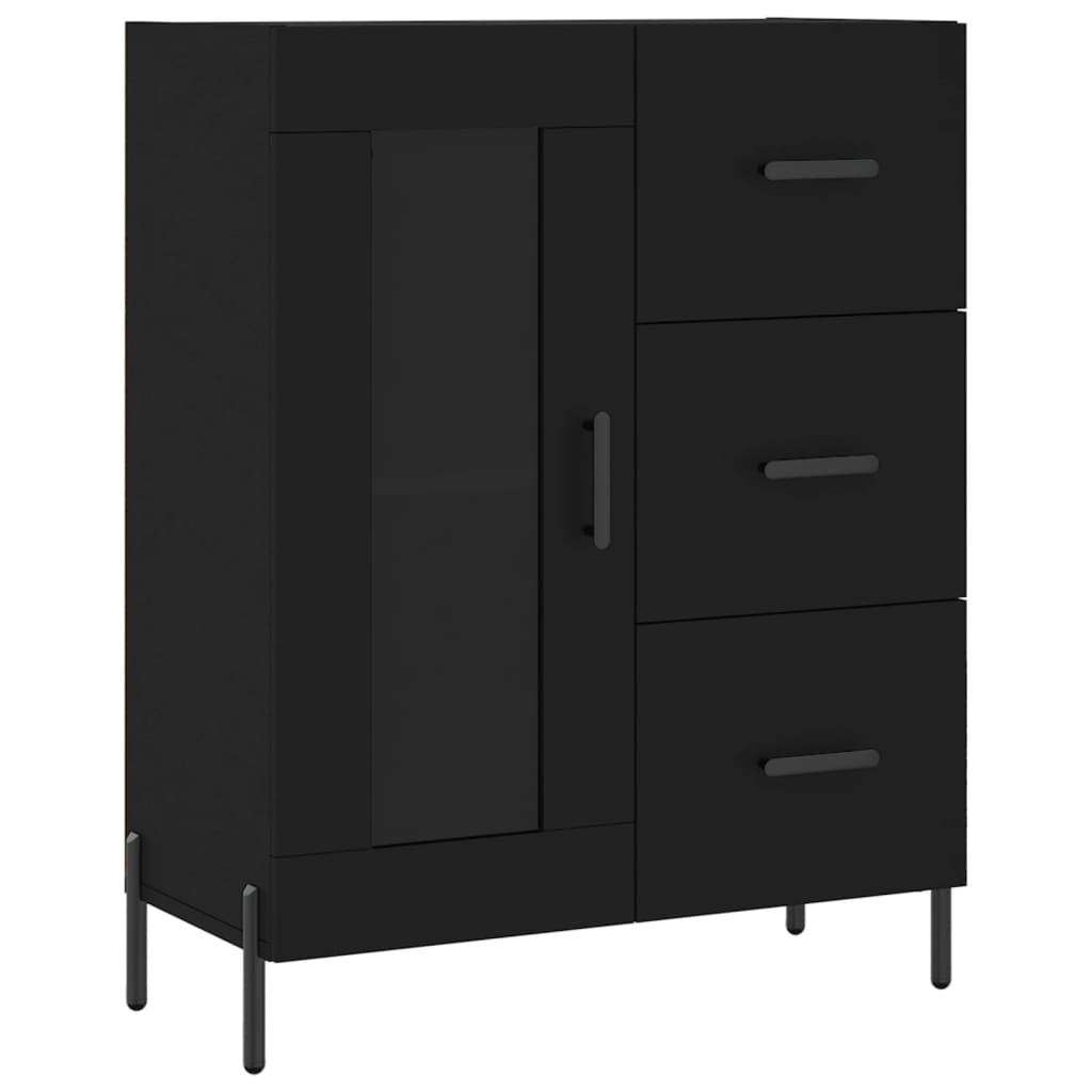 skænk 69,5x34x90 cm konstrueret træ sort