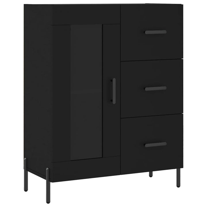 skænk 69,5x34x90 cm konstrueret træ sort