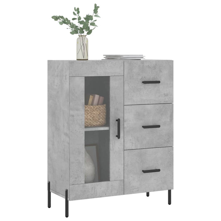 skænk 69,5x34x90 cm konstrueret træ betongrå