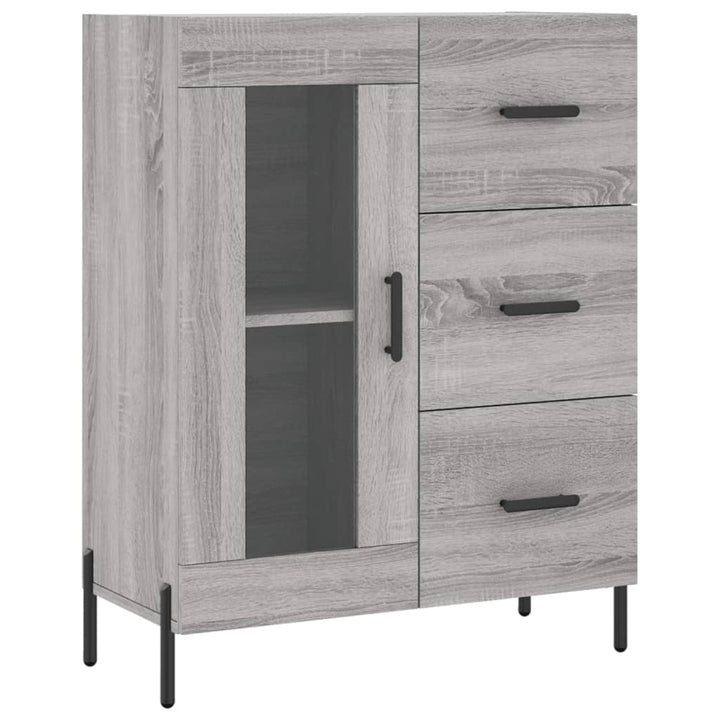 skænk 69,5x34x90 cm konstrueret træ grå sonoma-eg