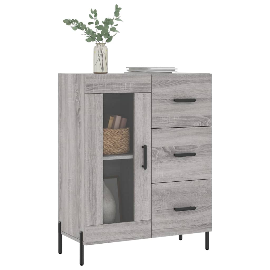 skænk 69,5x34x90 cm konstrueret træ grå sonoma-eg