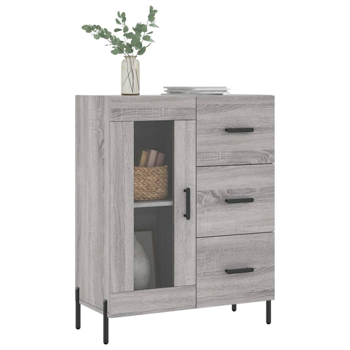 skænk 69,5x34x90 cm konstrueret træ grå sonoma-eg