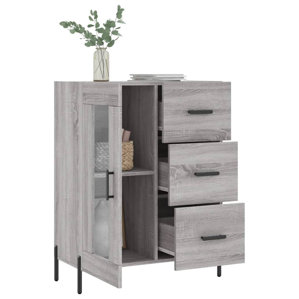 skænk 69,5x34x90 cm konstrueret træ grå sonoma-eg