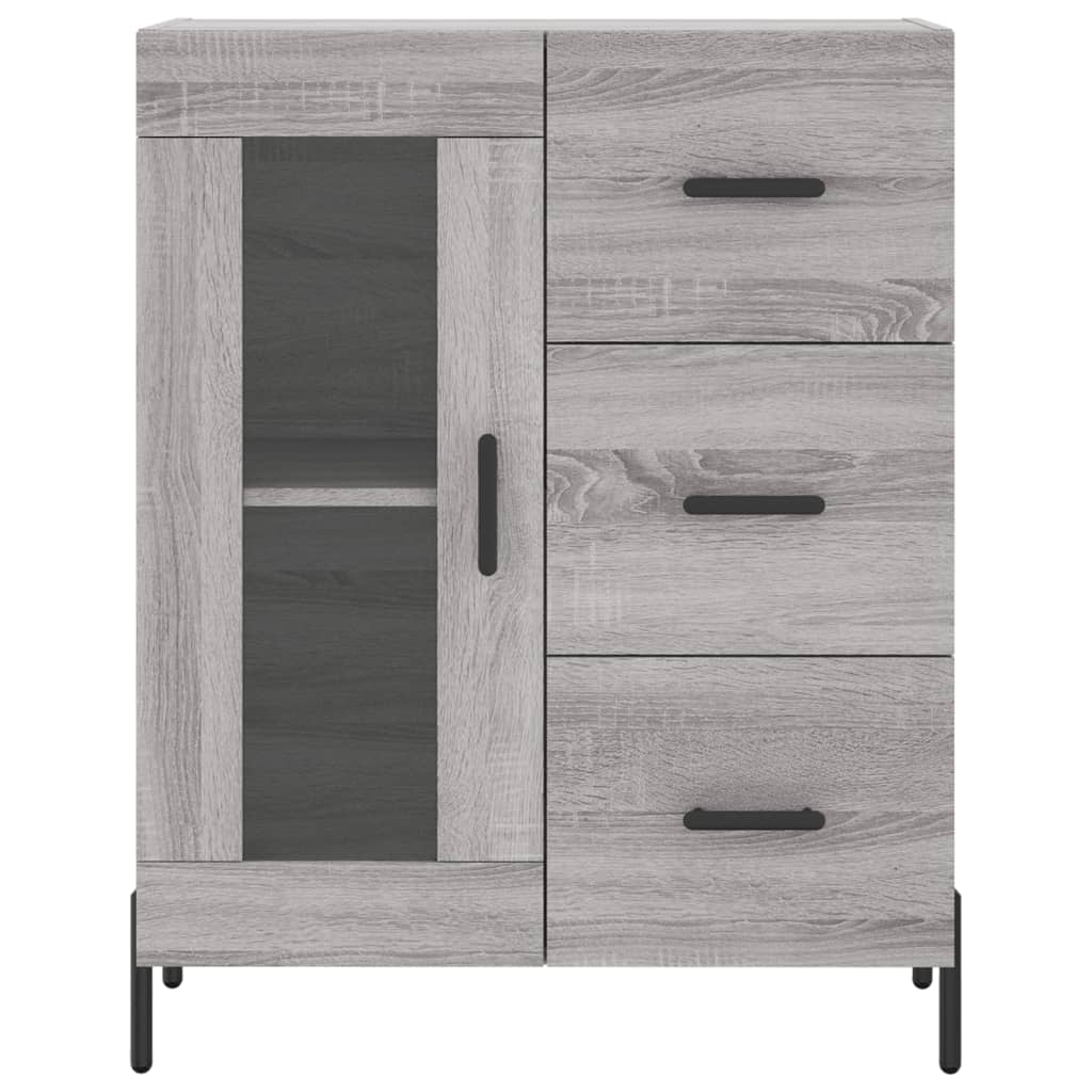 skænk 69,5x34x90 cm konstrueret træ grå sonoma-eg