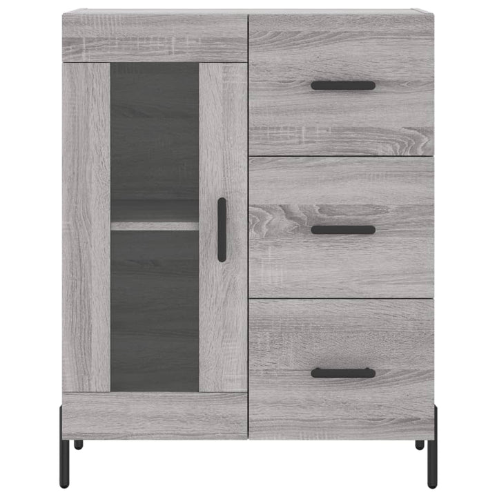skænk 69,5x34x90 cm konstrueret træ grå sonoma-eg