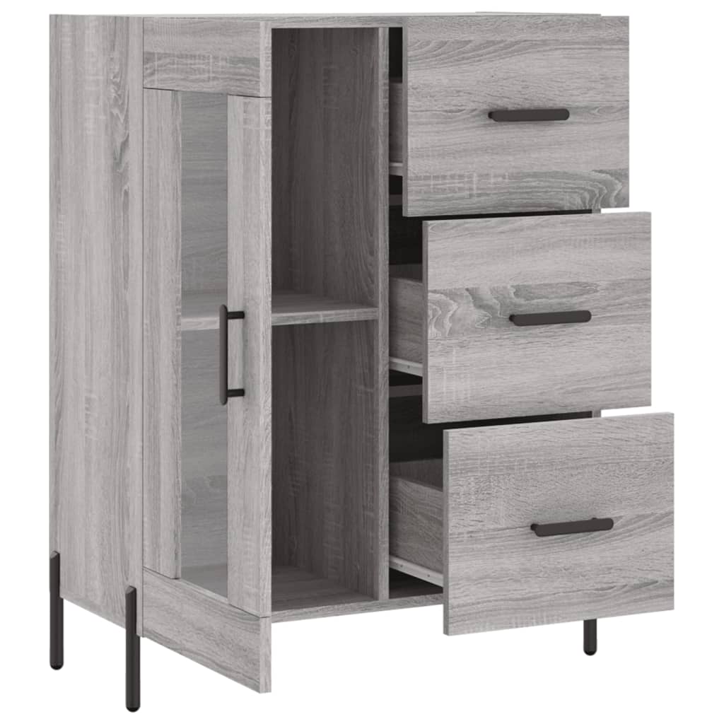 skænk 69,5x34x90 cm konstrueret træ grå sonoma-eg