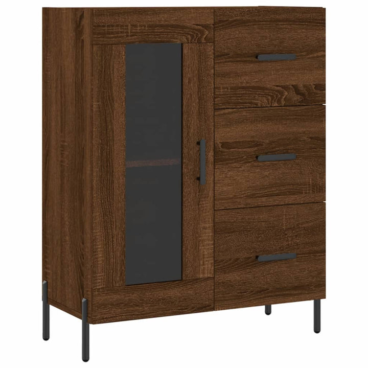 skænk 69,5x34x90 cm konstrueret træ brun egetræsfarve