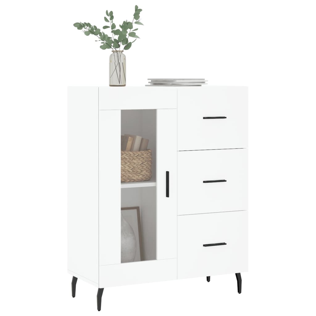 skænk 69,5x34x90 cm konstrueret træ hvid
