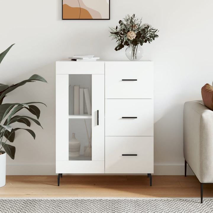 skænk 69,5x34x90 cm konstrueret træ hvid