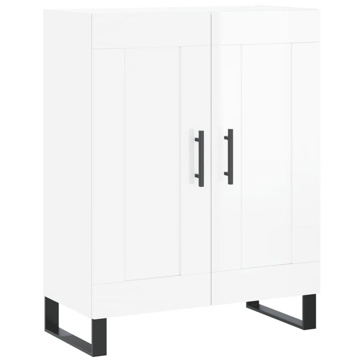 skænk 69,5x34x90 cm konstrueret træ hvid højglans