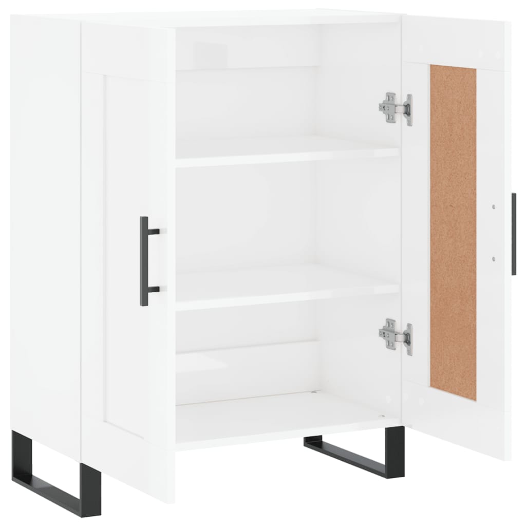 skænk 69,5x34x90 cm konstrueret træ hvid højglans