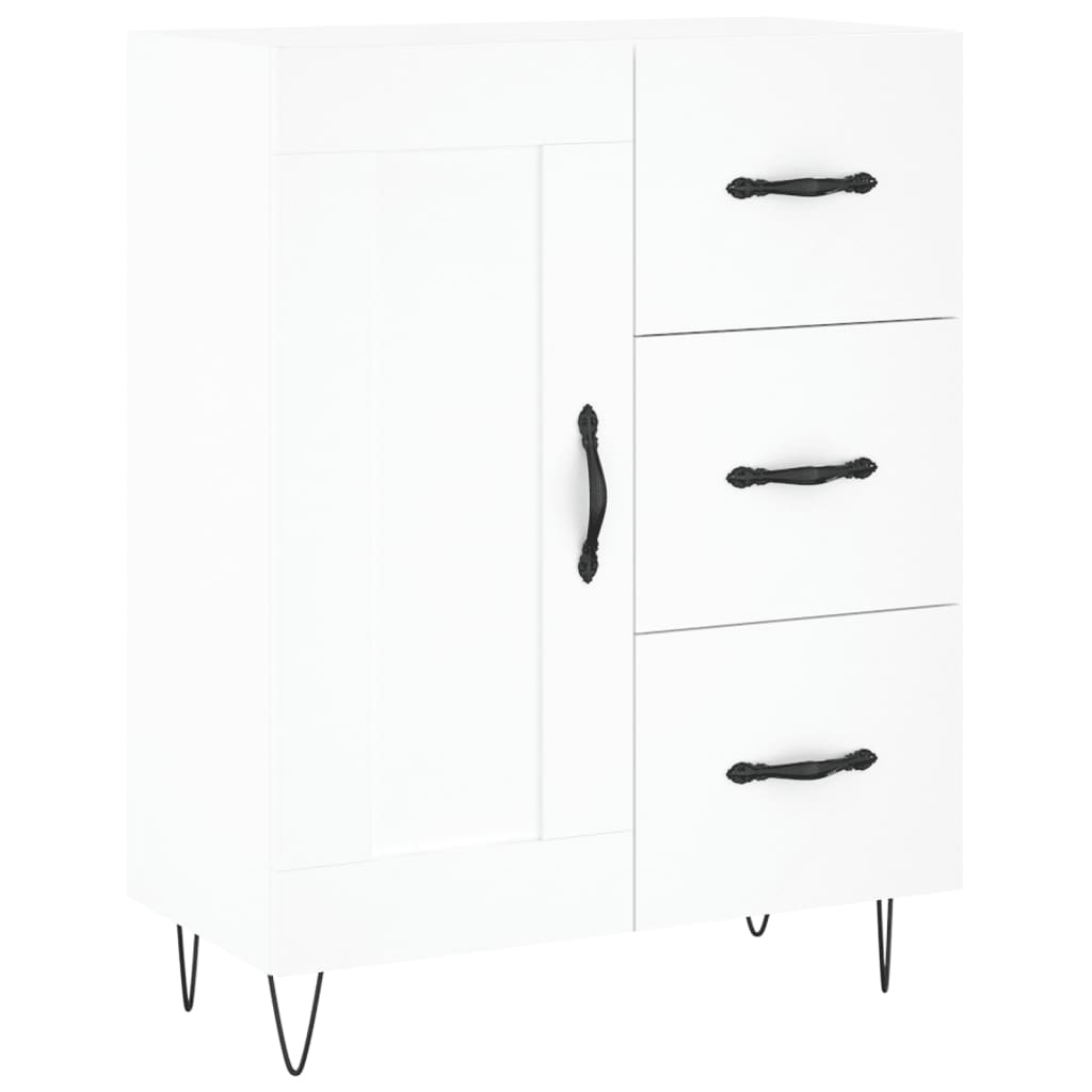 skænk 69,5x34x90 cm konstrueret træ hvid