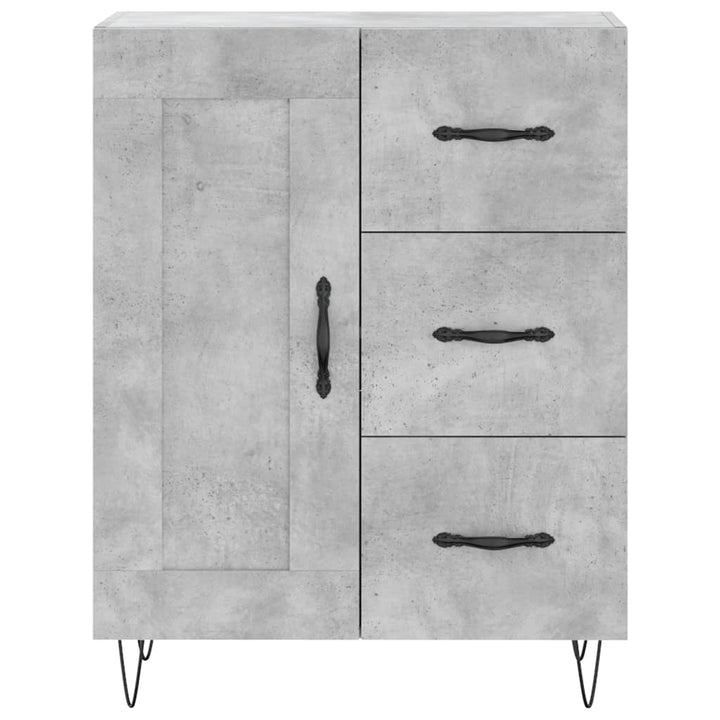 skænk 69,5x34x90 cm konstrueret træ betongrå