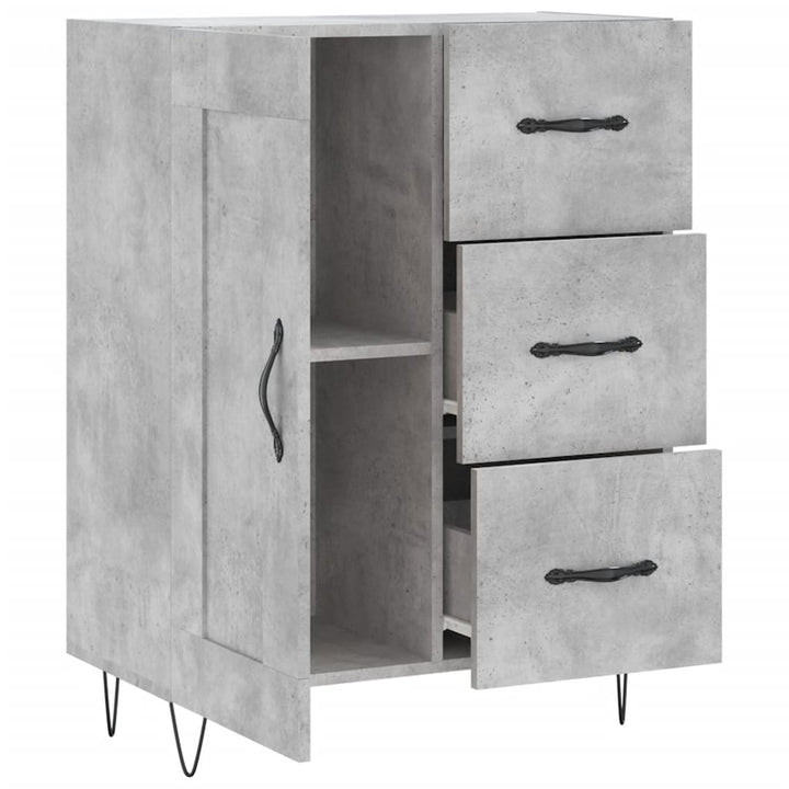 skænk 69,5x34x90 cm konstrueret træ betongrå