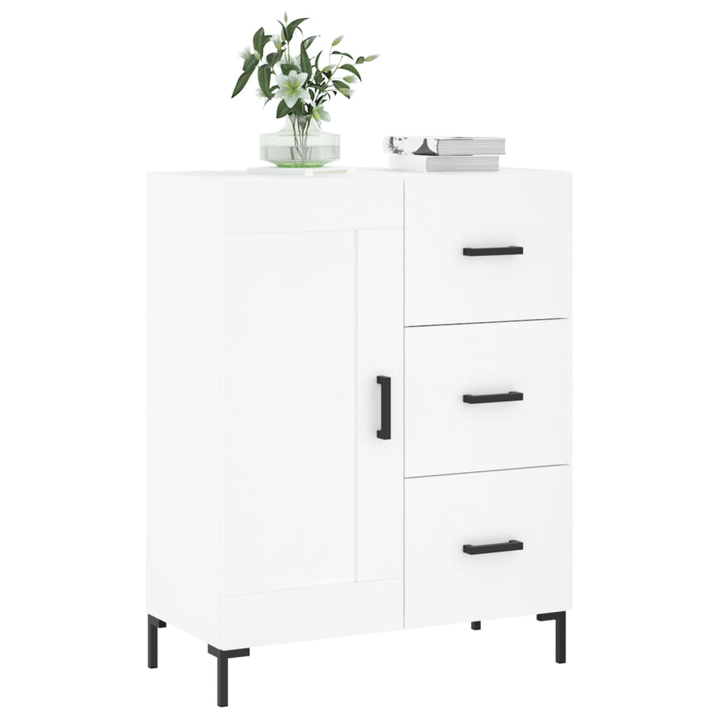 skænk 69,5x34x90 cm konstrueret træ hvid