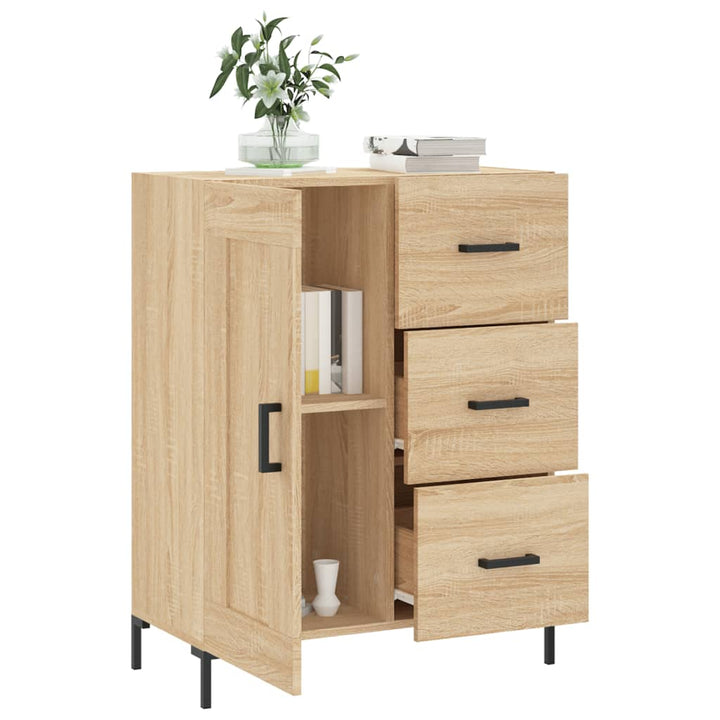 skænk 69,5x34x90 cm konstrueret træ sonoma-eg