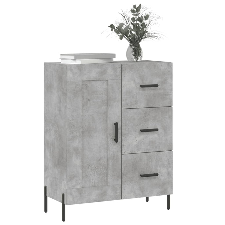 skænk 69,5x34x90 cm konstrueret træ betongrå
