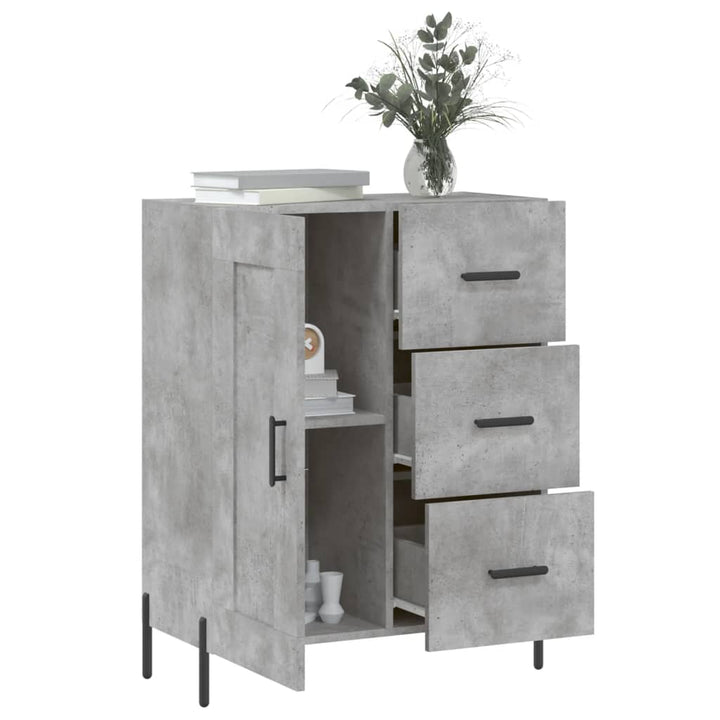 skænk 69,5x34x90 cm konstrueret træ betongrå