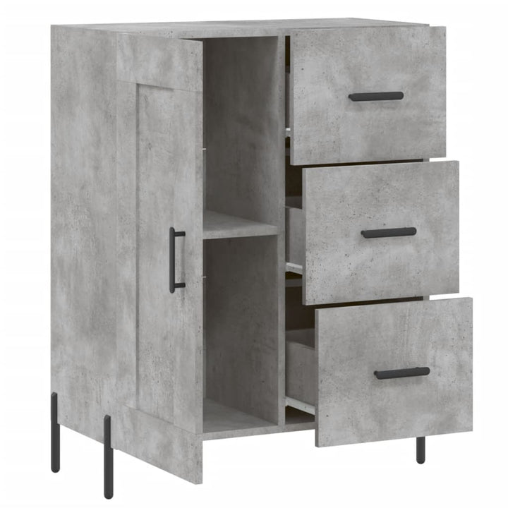 skænk 69,5x34x90 cm konstrueret træ betongrå