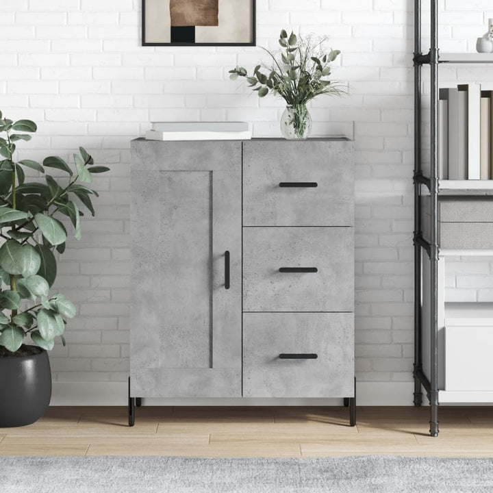 skænk 69,5x34x90 cm konstrueret træ betongrå