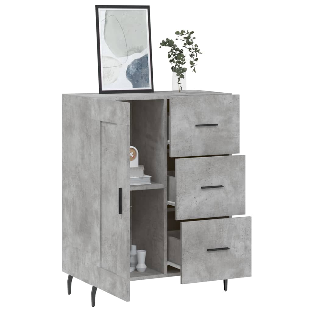 skænk 69,5x34x90 cm konstrueret træ betongrå