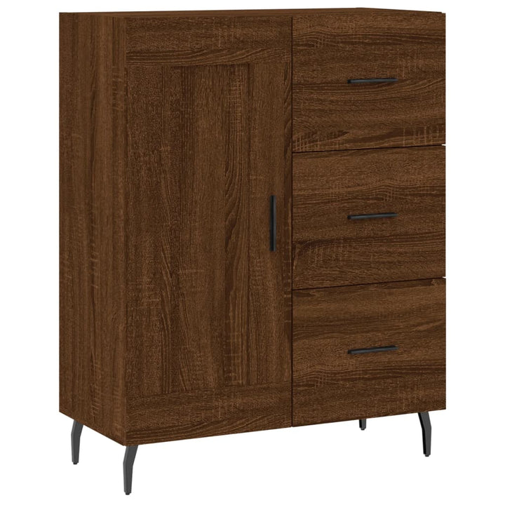 skænk 69,5x34x90 cm konstrueret træ brun egetræsfarve