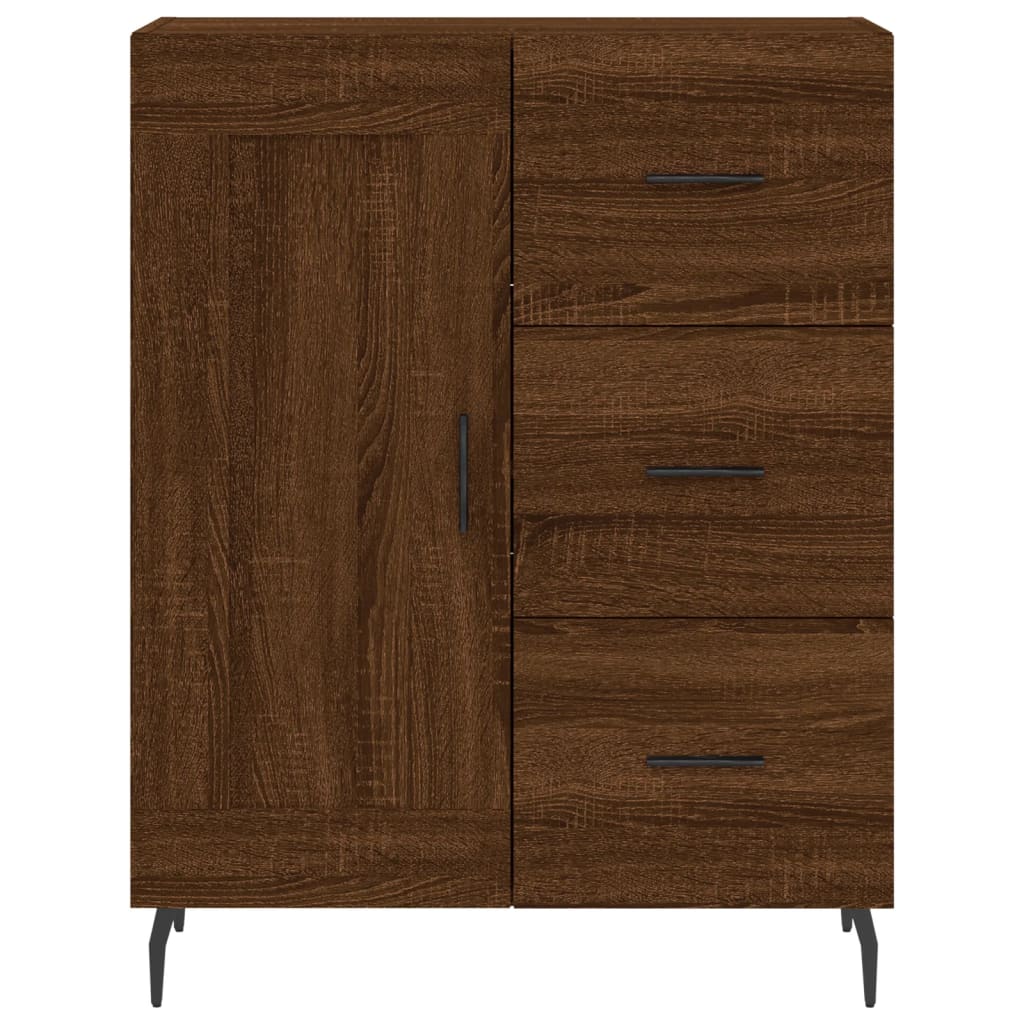 skænk 69,5x34x90 cm konstrueret træ brun egetræsfarve