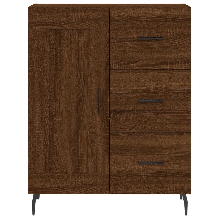 skænk 69,5x34x90 cm konstrueret træ brun egetræsfarve