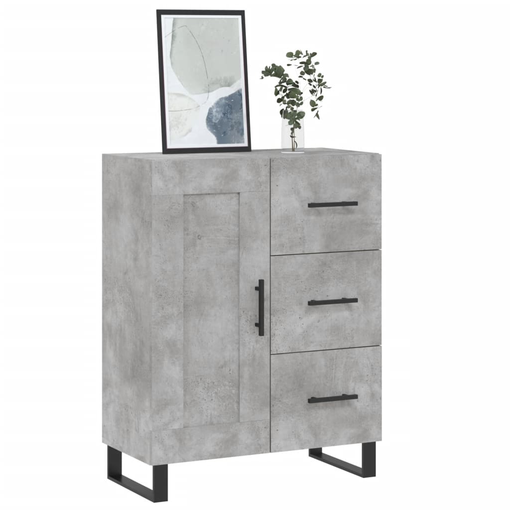 skænk 69,5x34x90 cm konstrueret træ betongrå