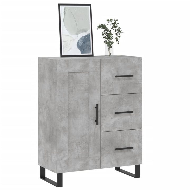 skænk 69,5x34x90 cm konstrueret træ betongrå