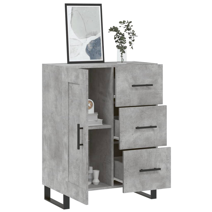skænk 69,5x34x90 cm konstrueret træ betongrå