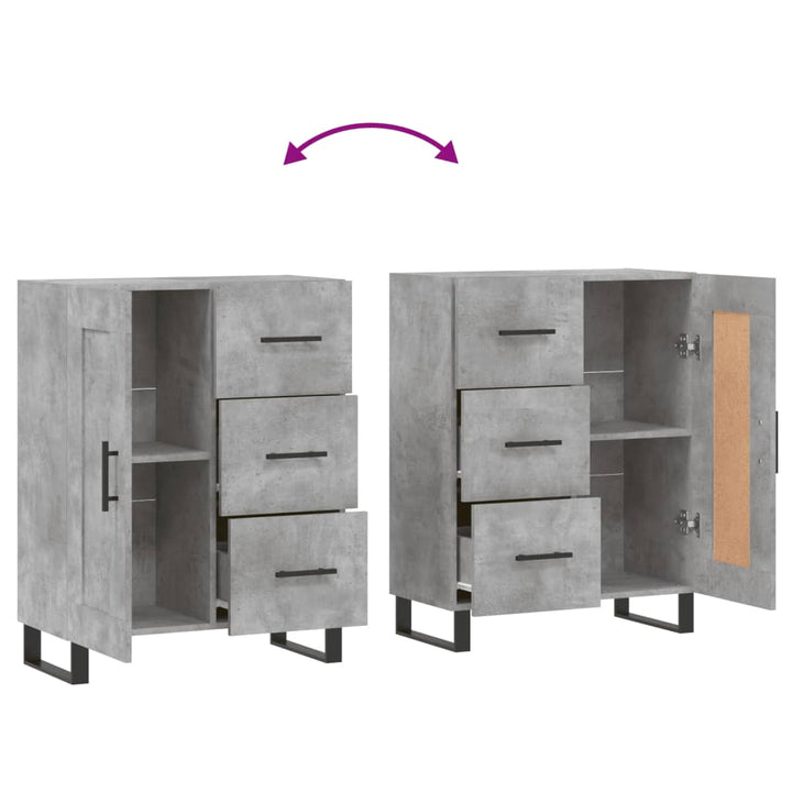 skænk 69,5x34x90 cm konstrueret træ betongrå