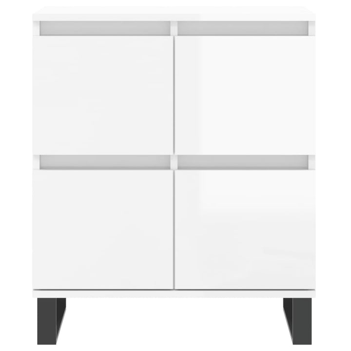 skænk 60x35x70 cm konstrueret træ hvid højglans