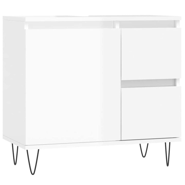 badeværelsesskab 65x33x60 cm konstrueret træ hvid højglans