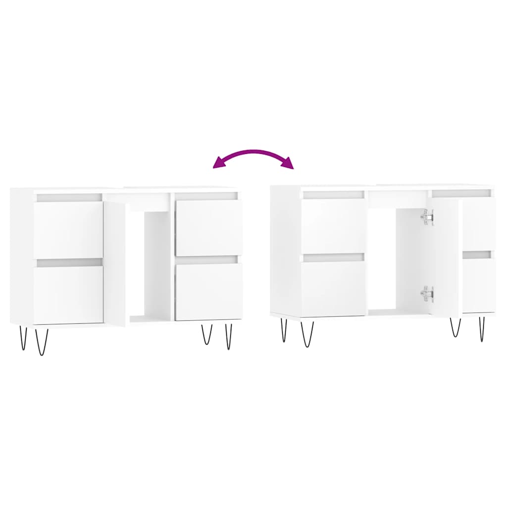 badeværelsesskab 80x33x60 cm konstrueret træ hvid