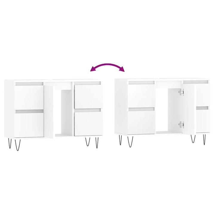 badeværelsesskab 80x33x60 cm konstrueret træ hvid