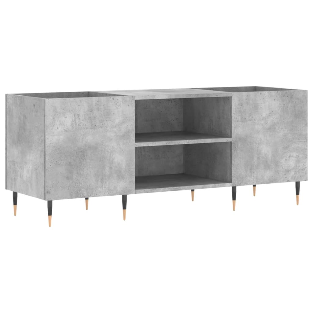 vinylskab 121x38x48 cm konstrueret træ betongrå