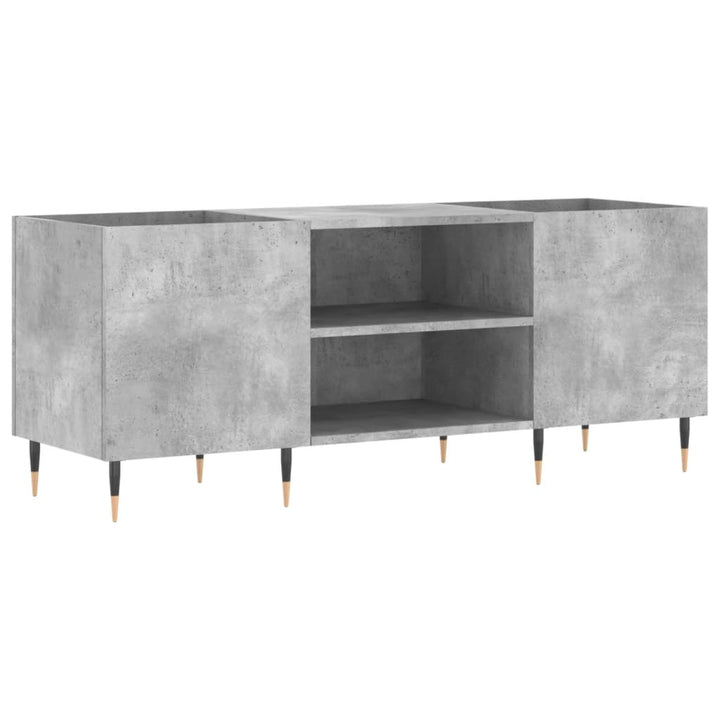 vinylskab 121x38x48 cm konstrueret træ betongrå