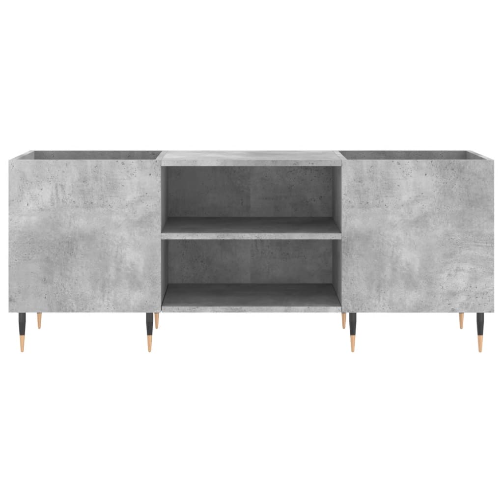 vinylskab 121x38x48 cm konstrueret træ betongrå