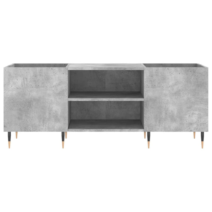 vinylskab 121x38x48 cm konstrueret træ betongrå