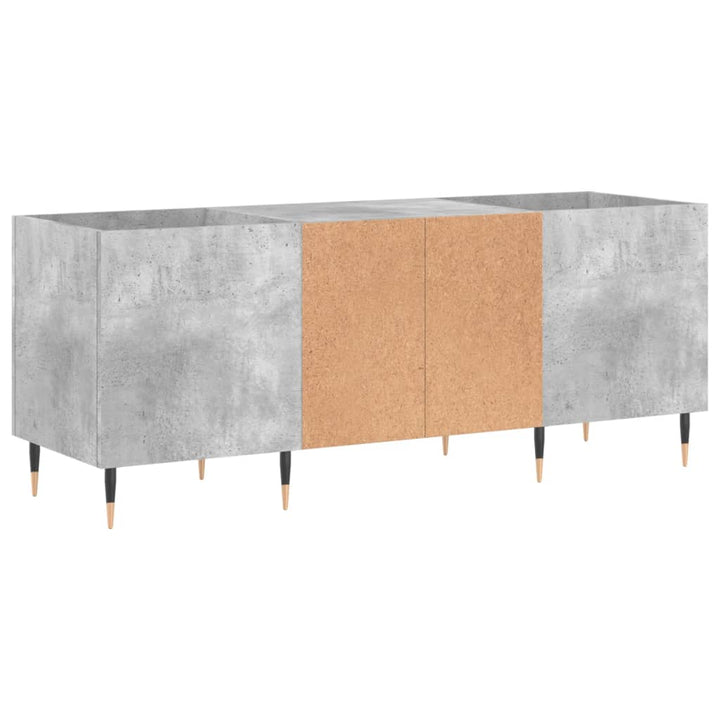 vinylskab 121x38x48 cm konstrueret træ betongrå