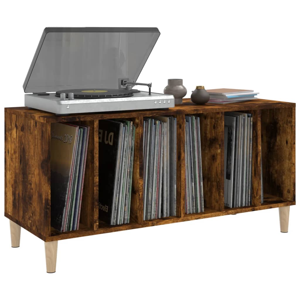 vinylskab 100x38x48 cm konstrueret træ røget egetræsfarve