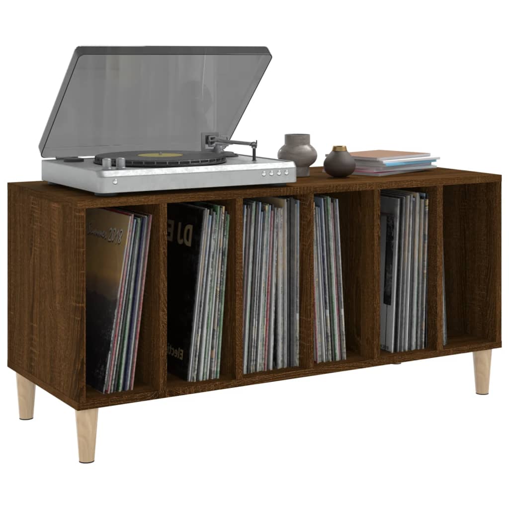 vinylskab 100x38x48 cm konstrueret træ brun egetræsfarve